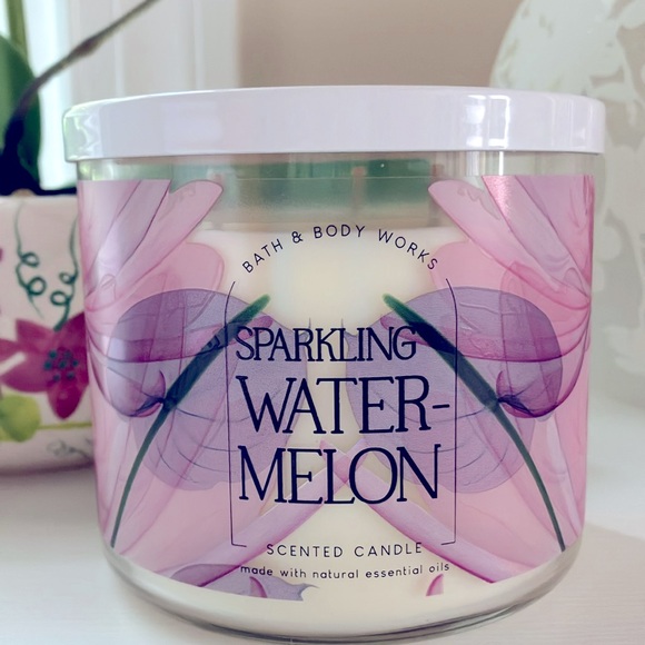 🍉 Bath & Body Works SPARKLING WATERMELON 3 - WICK CANDLE 🕯️ NWT ‼️ - Picture 4 of 7